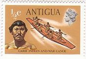 カリブ海原住民の戦闘用カヌー（アンチグア）