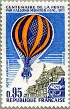 気球郵便100年（フランス、1971年）