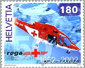 エアレスキュー50年（スイス 2002年）アグスタ製ヘリとホーカー800Bエアレスキュー機