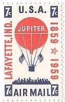 気球郵便100年（USA,1959年）　気球・ジュピター号
