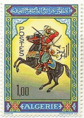 アルジェリアの民族衣装　（モハメッド・ラシム、1966年）　馬に乗る男