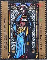 ステンドグラス　聖母マリア(ｱﾙｾﾞﾝﾁﾝ）