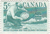 ブリテッシュ・コロンビアの砂金採り（カナダ、1958年）