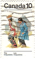 カナダ・インディアンの民族衣装　イロコイ族の夫婦