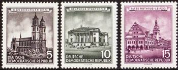 東ドイツの建築物　マグデブルク大教会、オペラハウス、旧ライプツィッヒ市ホール