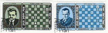 チェスの世界チャンピョンとその時の盤面（モンゴル、1986年）