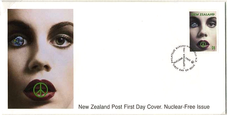 フランスの核実験に反対して発行された反核キャンペーン切手とFDC（ニュージーランド）　