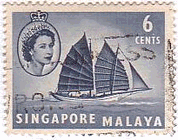 Terengganu州のpinas　シンガポール　帆船