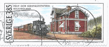 スウェーデンの家　ヘルシングランドの小駅と蒸気機関車