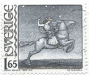 『馬上の騎士』　スウェーデンのジョン・バウアー（スウェーデン挿絵画家・画家）の描く北欧のおとぎ話