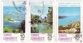 トルコのOlodeniz、Olympus、Kekovaの海岸風景(1983年）