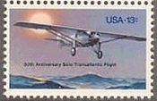 大西洋横断50年（ｱﾒﾘｶ,1977年）　リンドバーク　飛行機