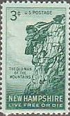 珍しい造形物　人面岩発見50年（アメリカ、1955年）　山の老人像（ﾆｭｰ･ﾊﾝﾌﾟｼｬｰ州北部）