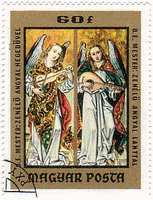 リュートとマンドリンを演奏する天使（ﾊﾝｶﾞﾘｰ、1973年）