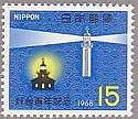 新旧の灯台と青海波（日本）
