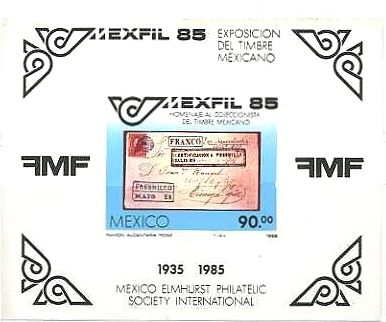 メキシコのscottNo.１１１切手のオン・カバー(1985年）