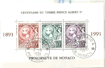 モナコの一番切手シリーズ　切手の切手
