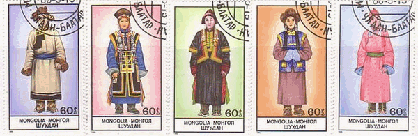 モンゴルの国民的な衣装各種（1986年）