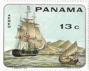 パナマ発行の帆船の絵画（1968年）　Duncan