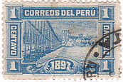 paucartambo（アンデスの町 橋　1897年、ペルー発行