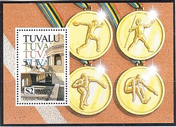 ツバルのオリンピック・金メダル切手シート