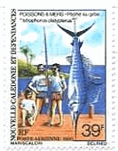 ニューカレドニア(1980年）　シイラ(dorphinfish)釣り　切手