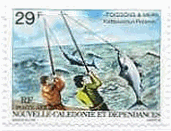 ニューカレドニア(1979年）　カジキマグロ(swordfish)釣り　切手