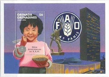 グレナダ・グレナディーンで発行されたF.A.Ｏ（国際連合食料農業機構）の世界の飢餓・食糧問題に関する切手