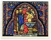 フランスの教会のステンドグラス The Baptism of Judas
