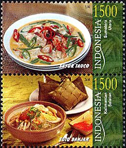 インドネシアの伝統料理（2005年）　SAYUR TAUCO(野菜のミソ味スープ)、SOTO BANJAR（バンジャール風スープ）、