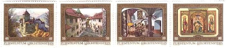 リヒテンシュタインの城と古い街並み