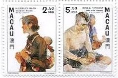 ポルトガル領マカオ時代の庶民の生活・衣服　老人、乳飲み子を背負う若い婦人　他