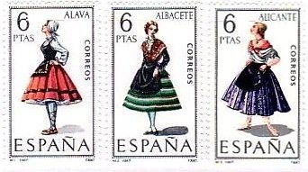 スペインの女性　民族衣装　Alaba  Albacete  Alicante 