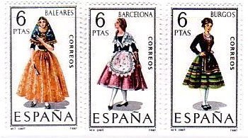 スペインの女性　民族衣装　Baleares  Barcelona  Burgos 