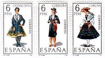 スペインの女性　民族衣装　Ciudad Real  Cordoba  Coruna 