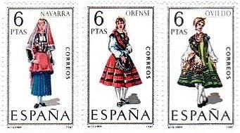 スペインの女性　民族衣装　Navarra  Orense  Oviedo 