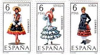 スペインの女性　民族衣装　Sevilla  Soria  Sta.cruz de Tenerife 