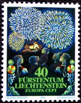 リヒテンシュタインの花火　Vaduz Castelの花火