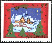 雪景色、明かりを灯す家（クリスマス、オーストリア、2005年）