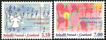 天使とキャンドル、クリスマスソングの楽譜（グリーンランド、2006年）