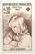『スプーンを持つ赤ちゃん』と『字を書くルノワールの娘クラウド』（フランス、1965年）
