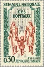 全国病院週間（フランス、1962年）　看護婦と子供