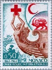 赤十字をかざした女性の船首像（モナコ、1963年）