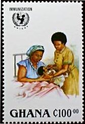 ポリオのワクチンを赤ちゃん投与（ガーナ、1988年）