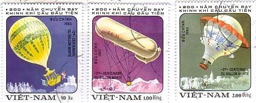 ベトナム　気球　切手　飛行機