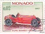 自動車切手　モナコ　レーシング　アルファ　ロメオ
