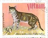 動物　切手　猫　ネコ　ベトナム Meo dom van
