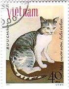 動物　切手　猫　ネコ　ベトナム Meo muop dom