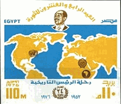 エジプトのアメリカ・アフリカ地図　サンソン図法