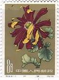切手　花　菊　中国　植物　黄十八、大如意、二喬、如意金鈎、帥旗